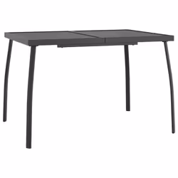 vidaXL Garden Dining Set Outdoor Table and Chair Armchairs Anthracite Steel - 110 cm table length/ 3 piece - Additional view 6