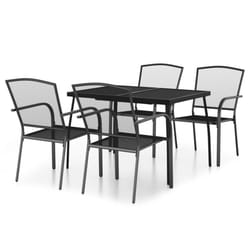 vidaXL Garden Dining Set Outdoor Table and Chair Armchairs Anthracite Steel - 110 cm table length/ 5 piece