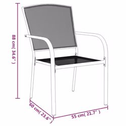 vidaXL Garden Dining Set Outdoor Table and Chair Armchairs Anthracite Steel - 110 cm table length/ 5 piece - Additional view 8