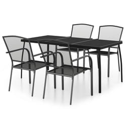 vidaXL Garden Dining Set Outdoor Table and Chair Armchairs Anthracite Steel - 165 cm table length/ 5 piece