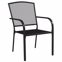 vidaXL Garden Dining Set Outdoor Table and Chair Armchairs Anthracite Steel - 200 cm table length/ 7 piece - Additional view 4