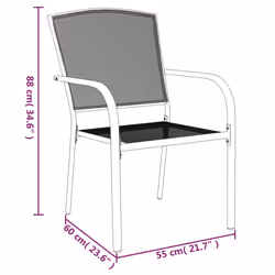 vidaXL Garden Dining Set Outdoor Table and Chair Armchairs Anthracite Steel - 200 cm table length/ 7 piece - Additional view 8