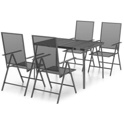 vidaXL Garden Dining Set Outdoor Dining Table and Chairs Anthracite Steel - 110 cm table length/ 5 piece