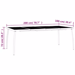 vidaXL Garden Dining Set Outdoor Dining Table and Chairs Anthracite Steel - 200 cm table length/ 9 piece - Additional view 10