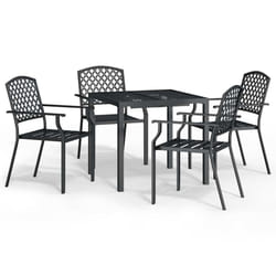 vidaXL Garden Dining Set Outdoor Dining Table and Chairs Solid Wood Acacia - 80 cm table length/ 5 piece