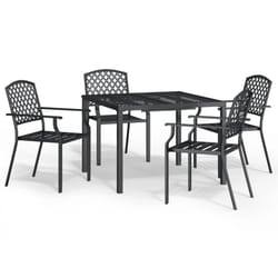 vidaXL Garden Dining Set Outdoor Dining Table and Chairs Solid Wood Acacia - 100 cm table length/ 5 piece