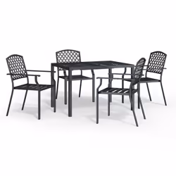 vidaXL Garden Dining Set Outdoor Dining Table and Chairs Solid Wood Acacia - 110 cm table length/ 5 piece