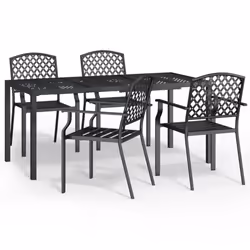 vidaXL Garden Dining Set Outdoor Dining Table and Chairs Solid Wood Acacia - 165 cm table length/ 5 piece