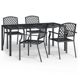 vidaXL Garden Dining Set Outdoor Dining Table and Chairs Solid Wood Acacia - 165 cm table length/ 5 piece
