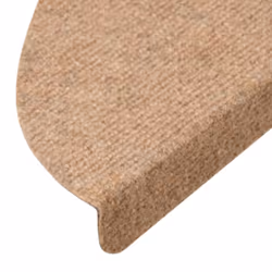 vidaXL Self-adhesive Stair Mats Carpet Stair Treads Stair Step Protector Rug - beige, 56 x 17 cm - Additional view 7