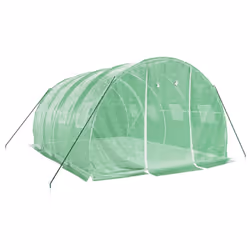 vidaXL Greenhouse Plant House with Steel Frame Polytunnel Greenhouse Green