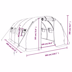 vidaXL Greenhouse Plant House with Steel Frame Polytunnel Greenhouse Green