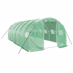 vidaXL Greenhouse Plant House with Steel Frame Polytunnel Greenhouse Green - green