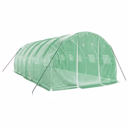 vidaXL Greenhouse Plant House with Steel Frame Polytunnel Greenhouse Green - green