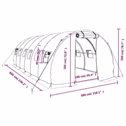 vidaXL Greenhouse Plant House with Steel Frame Polytunnel Greenhouse Green - green