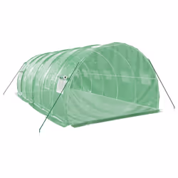 vidaXL Greenhouse Plant House with Steel Frame Polytunnel Greenhouse Green - green - Additional view 5