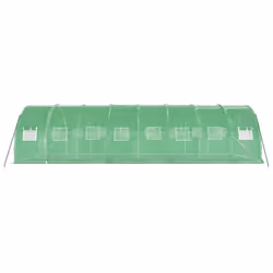 vidaXL Greenhouse Plant House with Steel Frame Polytunnel Greenhouse White - green, 8 x 3 x 2 m - Additional view 4