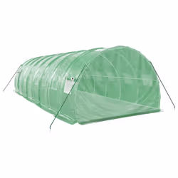 vidaXL Greenhouse Plant House with Steel Frame Polytunnel Greenhouse White - green, 8 x 3 x 2 m - Additional view 5