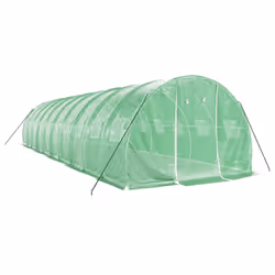 vidaXL Greenhouse Plant House with Steel Frame Polytunnel Greenhouse White - green, 10 x 3 x 2 m - Additional view 2