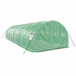 vidaXL Greenhouse Plant House with Steel Frame Polytunnel Greenhouse White - green, 10 x 3 x 2 m - Additional view 5