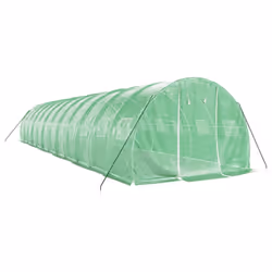 vidaXL Greenhouse Plant House with Steel Frame Polytunnel Greenhouse White - green, 12 x 3 x 2 m - Additional view 2