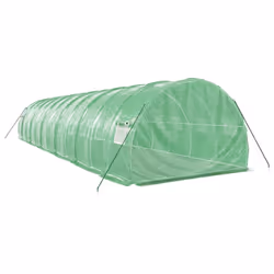vidaXL Greenhouse Plant House with Steel Frame Polytunnel Greenhouse White - green, 12 x 3 x 2 m - Additional view 5