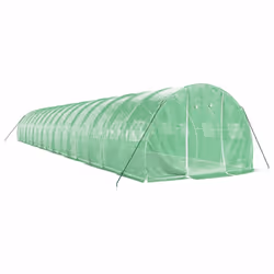 vidaXL Greenhouse Plant House with Steel Frame Polytunnel Greenhouse White - green, 16 x 3 x 2 m - Additional view 2