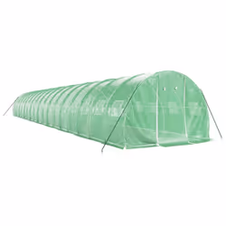 vidaXL Greenhouse Plant House with Steel Frame Polytunnel Greenhouse White - green, 18 x 3 x 2 m - Additional view 2