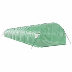 vidaXL Greenhouse Plant House with Steel Frame Polytunnel Greenhouse White - green, 18 x 3 x 2 m - Additional view 5