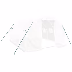 vidaXL Greenhouse Plant House with Steel Frame Polytunnel Greenhouse White - white, 4 x 3 x 2 m
