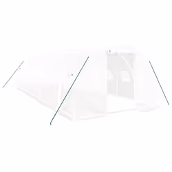 vidaXL Greenhouse Plant House with Steel Frame Polytunnel Greenhouse White - white, 8 x 3 x 2 m