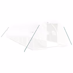 vidaXL Greenhouse Plant House with Steel Frame Polytunnel Greenhouse White - white, 10 x 3 x 2 m