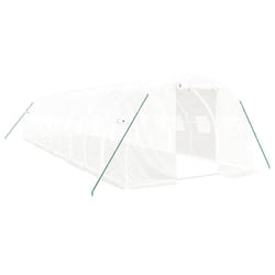 vidaXL Greenhouse Plant House with Steel Frame Polytunnel Greenhouse White - white, 10 x 3 x 2 m