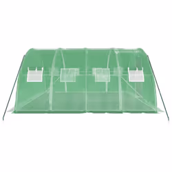 vidaXL Greenhouse Plant House with Steel Frame Polytunnel Greenhouse White - green, 4 x 4 x 2 m - Additional view 4
