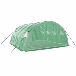 vidaXL Greenhouse Plant House with Steel Frame Polytunnel Greenhouse White - green, 4 x 4 x 2 m - Additional view 5