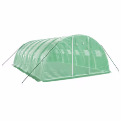 vidaXL Greenhouse Plant House with Steel Frame Polytunnel Greenhouse White - green, 6 x 4 x 2 m - Additional view 2