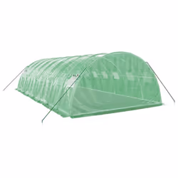vidaXL Greenhouse Plant House with Steel Frame Polytunnel Greenhouse White - green, 8 x 4 x 2 m - Additional view 5