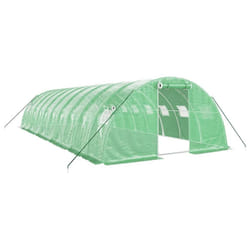 vidaXL Greenhouse Plant House with Steel Frame Polytunnel Greenhouse White - green, 10 x 4 x 2 m