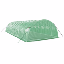 vidaXL Greenhouse Plant House with Steel Frame Polytunnel Greenhouse White - green, 10 x 4 x 2 m - Additional view 5