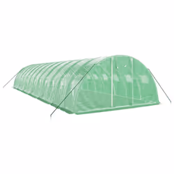 vidaXL Greenhouse Plant House with Steel Frame Polytunnel Greenhouse White - green, 12 x 4 x 2 m - Additional view 2