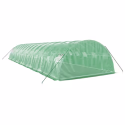 vidaXL Greenhouse Plant House with Steel Frame Polytunnel Greenhouse White - green, 14 x 4 x 2 m - Additional view 5