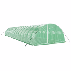 vidaXL Greenhouse Plant House with Steel Frame Polytunnel Greenhouse White - green, 16 x 4 x 2 m - Additional view 2