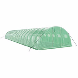 vidaXL Greenhouse Plant House with Steel Frame Polytunnel Greenhouse White - green, 18 x 4 x 2 m - Additional view 2