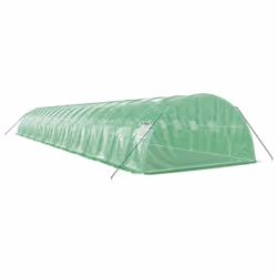 vidaXL Greenhouse Plant House with Steel Frame Polytunnel Greenhouse White - green, 18 x 4 x 2 m - Additional view 5