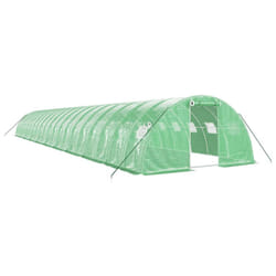vidaXL Greenhouse Plant House with Steel Frame Polytunnel Greenhouse White - green, 20 x 4 x 2 m
