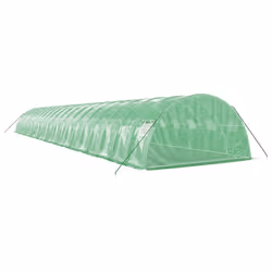 vidaXL Greenhouse Plant House with Steel Frame Polytunnel Greenhouse White - green, 20 x 4 x 2 m - Additional view 5