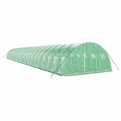 vidaXL Greenhouse Plant House with Steel Frame Polytunnel Greenhouse White - green, 22 x 4 x 2 m - Additional view 2
