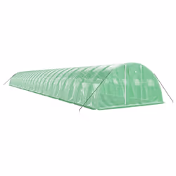 vidaXL Greenhouse Plant House with Steel Frame Polytunnel Greenhouse White - green, 24 x 4 x 2 m - Additional view 2