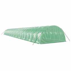 vidaXL Greenhouse Plant House with Steel Frame Polytunnel Greenhouse White - green, 24 x 4 x 2 m - Additional view 5