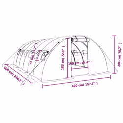 vidaXL Greenhouse Plant House with Steel Frame Polytunnel Greenhouse White - white, 6 x 4 x 2 m - Additional view 3